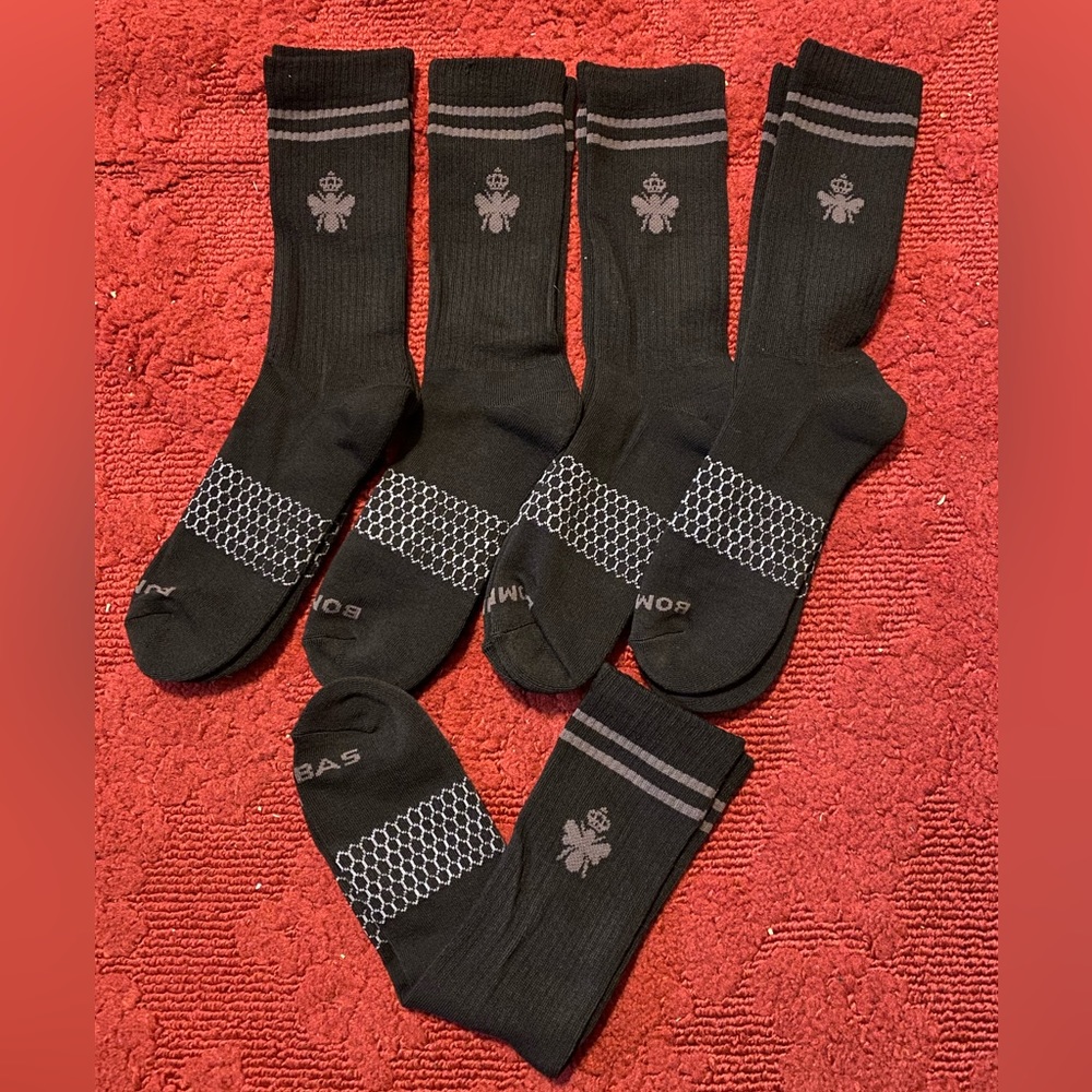 BOMBAS socks Lot of 5 pairs Black New size large